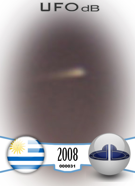 UFO flying over Uruguay in South America at night fall in 2008 UFO CARD Number 31