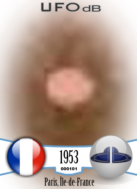 Rare old UFO picture taken near the famous Eiffel tower in Paris UFO CARD Number 101