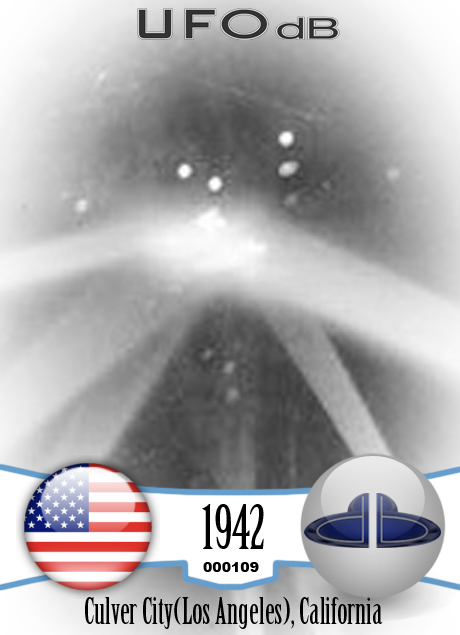 37th Coast Artillery Brigade lit up their spotlights to find a big UFO UFO CARD Number 109