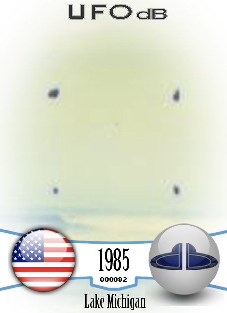 Lake Michigan Sighting of 4 ufos in a square formation - Winter 1985 UFO CARD Number 92