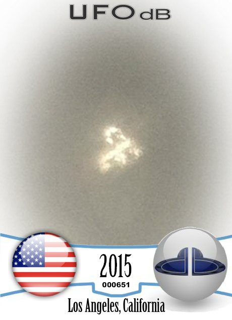 UFO appeared, disappeared and appeared again in Los Angeles CA 2015 UFO CARD Number 651