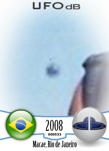 UFO caught on picture in remote district of Sana, Macae, Brazil - 2008 UFO CARD Number 533