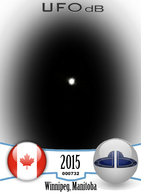 UFO hovering in southeastern side of Winnipeg Manitoba Canada 2015 UFO CARD Number 732