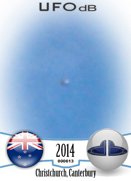 UFO in the clouds of Christchurch,Canterbury in New Zealand 2014 UFO CARD Number 613