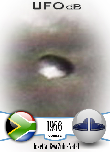 UFO picture of UFO flying over the town of Rosetta in KwaZulu-Natal UFO CARD Number 32