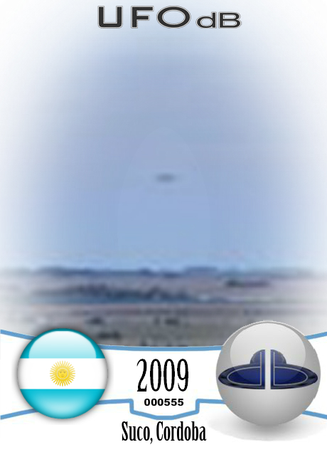 UFO picture showing Saucer in the distance in Suco, Cordoba, Argentina UFO CARD Number 555