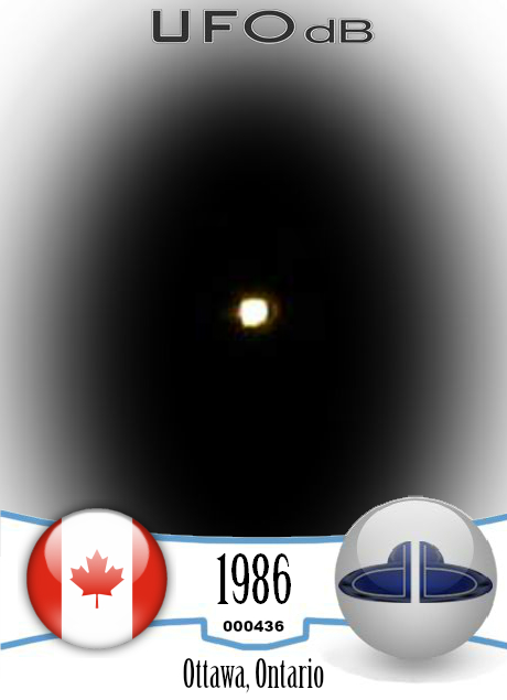 UFO seen from car in Ottawa Canada taken on pictures - 1986 UFO CARD Number 436