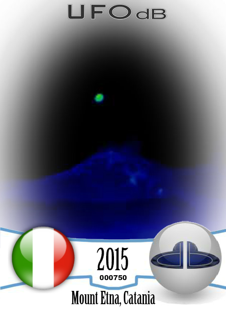 UFO seen over peak of Etna volcano in Sicily for some 15 minutes Catan UFO CARD Number 750