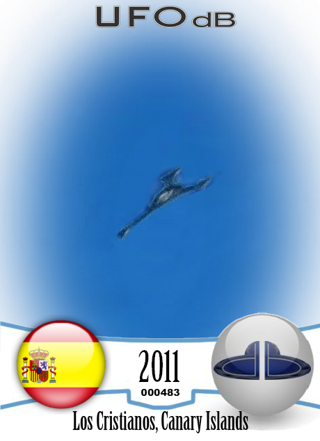 UFO similar to Star Trek Klingon ship seen over Canary Island in 2011 UFO CARD Number 483