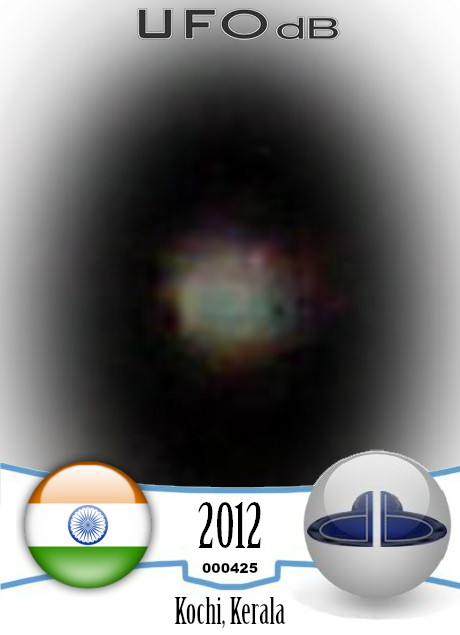 UFO sphere over Kochi on the Malabar coast, Kerala in India - 2012 UFO CARD Number 425