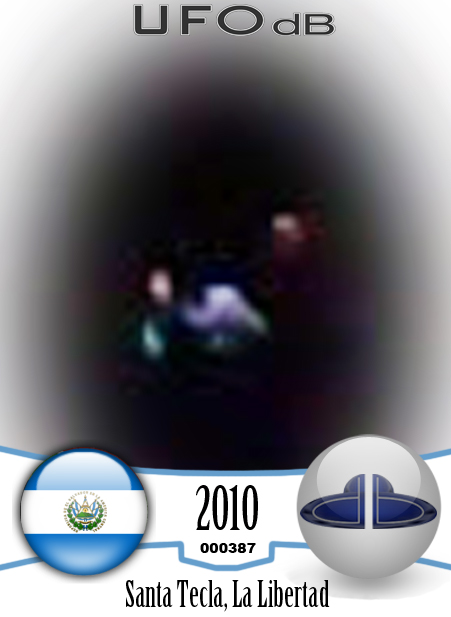 UFO with strange shape caught on picture over Santa Tecla, El Salvador UFO CARD Number 387
