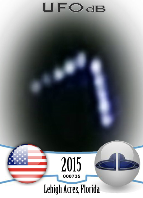 V-Shaped Silent Flying UFO Seen through thin clouds - Lehigh Acres Flo UFO CARD Number 735
