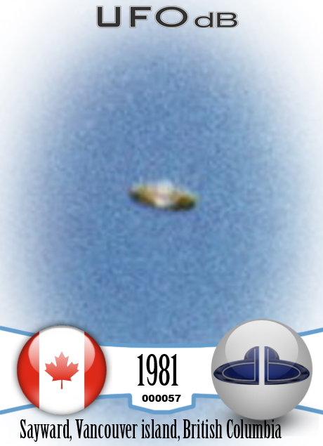 We can see a Saturn shaped UFO flying over a mountain top UFO CARD Number 57