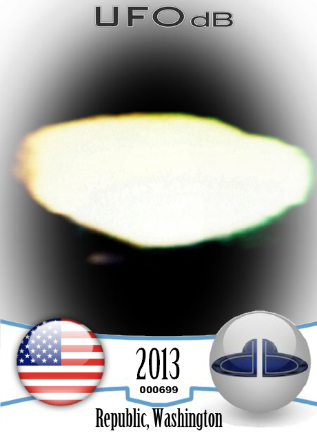 Very Quick UFO move in a flash, Very Bright light ship Washington 2013 UFO CARD Number 699