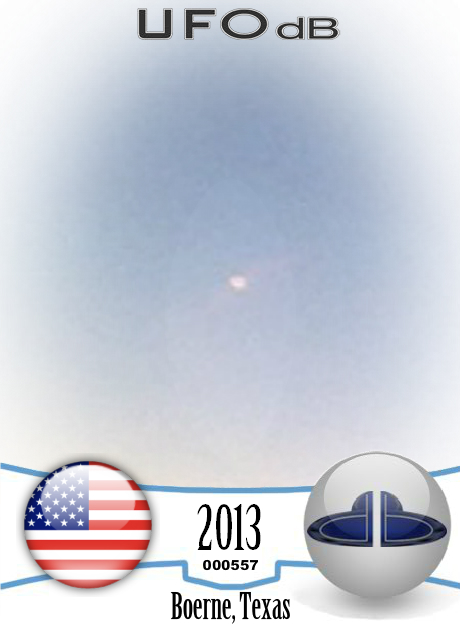 Very Reflective Sphere UFO caught on picture in Boerne, Texas 2013 UFO CARD Number 557