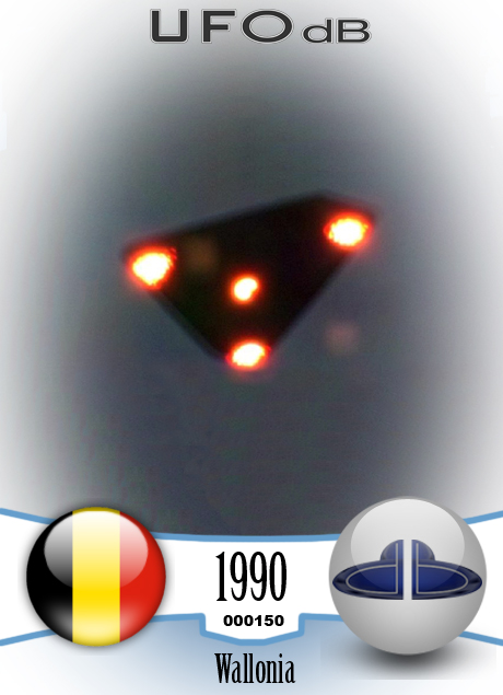 Wallonia Belgium June 15 1990 UFO Picture | Belgian wave UFO sighting UFO CARD Number 150