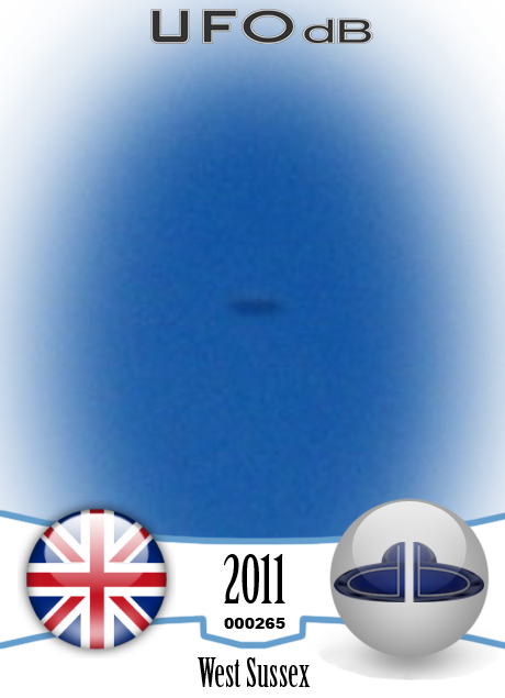 Classic Saucer UFO over West Sussex in England | U.K. February 17 2011 UFO CARD Number 265