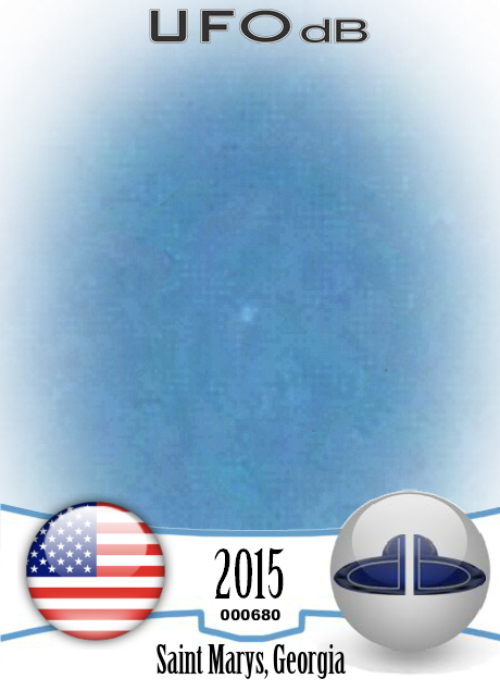 White disc shaped UFO sighting over Saint Marys Georgia USA 2015 UFO CARD Number 680