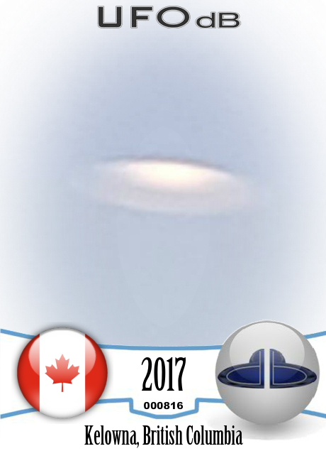 White saucer UFOs in the clouds over the lake in Kelowna BC Canada 201 UFO CARD Number 816