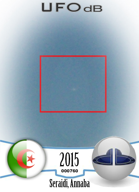 White sphere UFO moving slowly through the sky - Seraidi Annaba Algeri UFO CARD Number 760