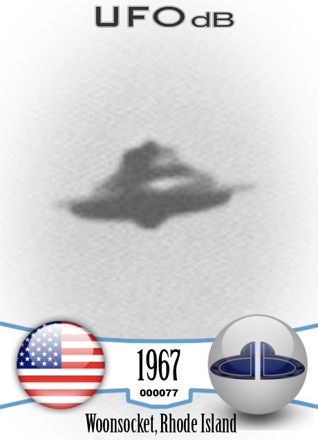 Metallic ufo approached the power lines from the West - Rhode Island UFO CARD Number 77