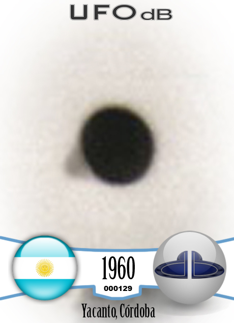 UFO picture - One of the best recorded UFO sighting in Argentina UFO CARD Number 129