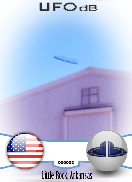 Little Rock, Arkansas UFO Pictures | UFO over hangar during Air Show UFO CARD Number 3