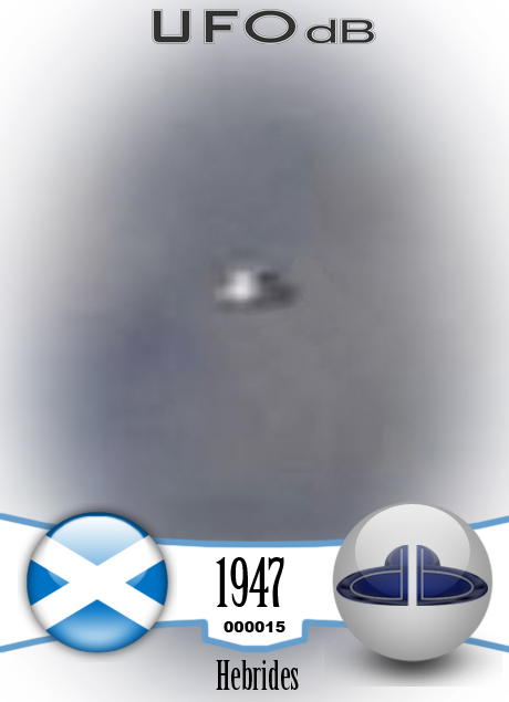 UFO over the country in Scotland during the day in a blue sky UFO CARD Number 15