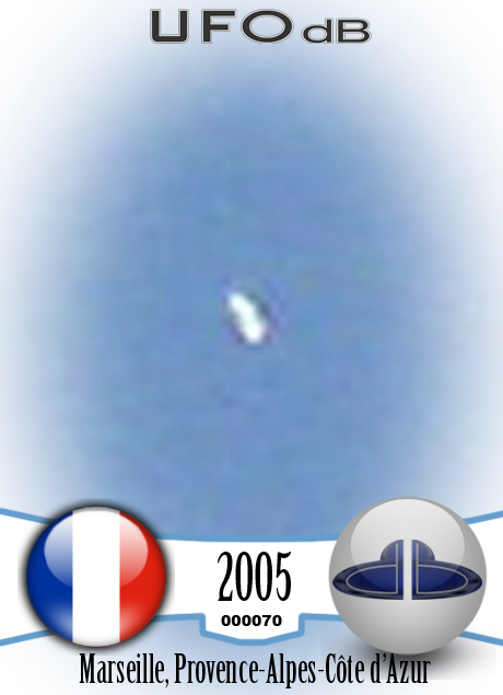 UFO Marseille, Cote d'Azur on the coast of the Méditerranean Sea UFO CARD Number 70