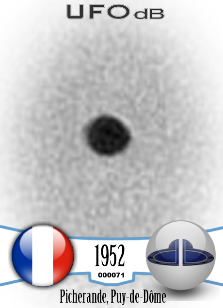 UFO picture taken by Andre Fregnale around lake Chauvet in Picherande UFO CARD Number 71