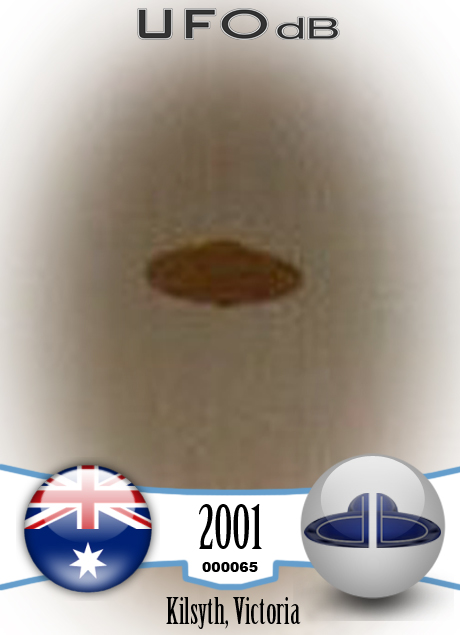 The UFO has a Saturn shape and can be seen at nightfall over a house UFO CARD Number 65