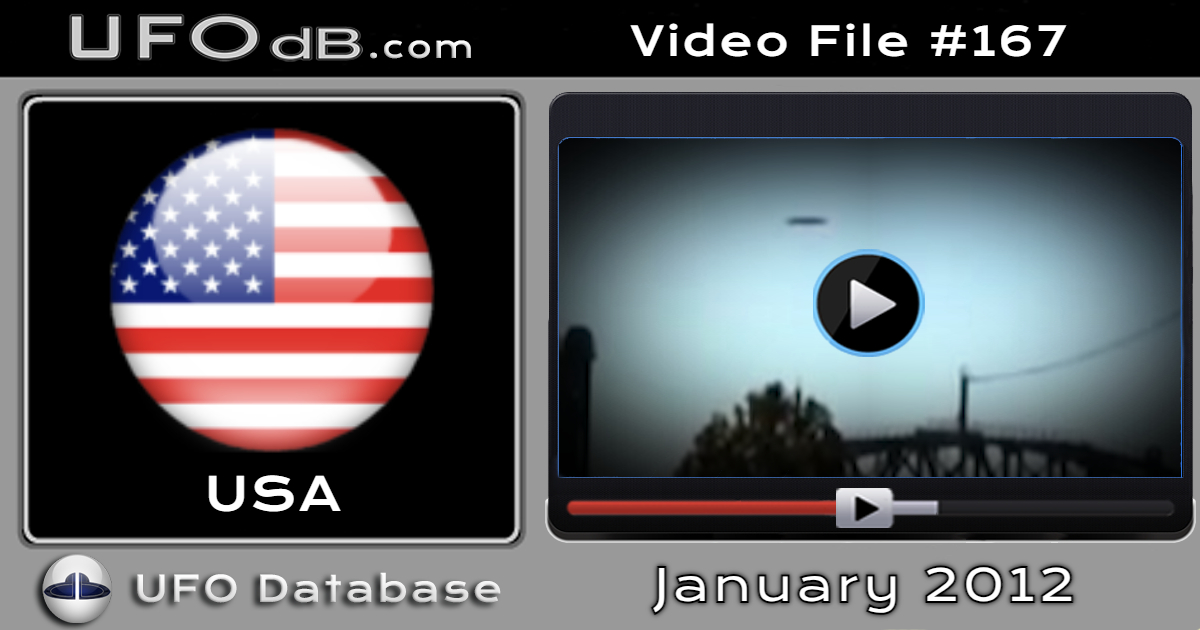 Coin shaped UFO caught on video in San Fransisco, California in 2012
