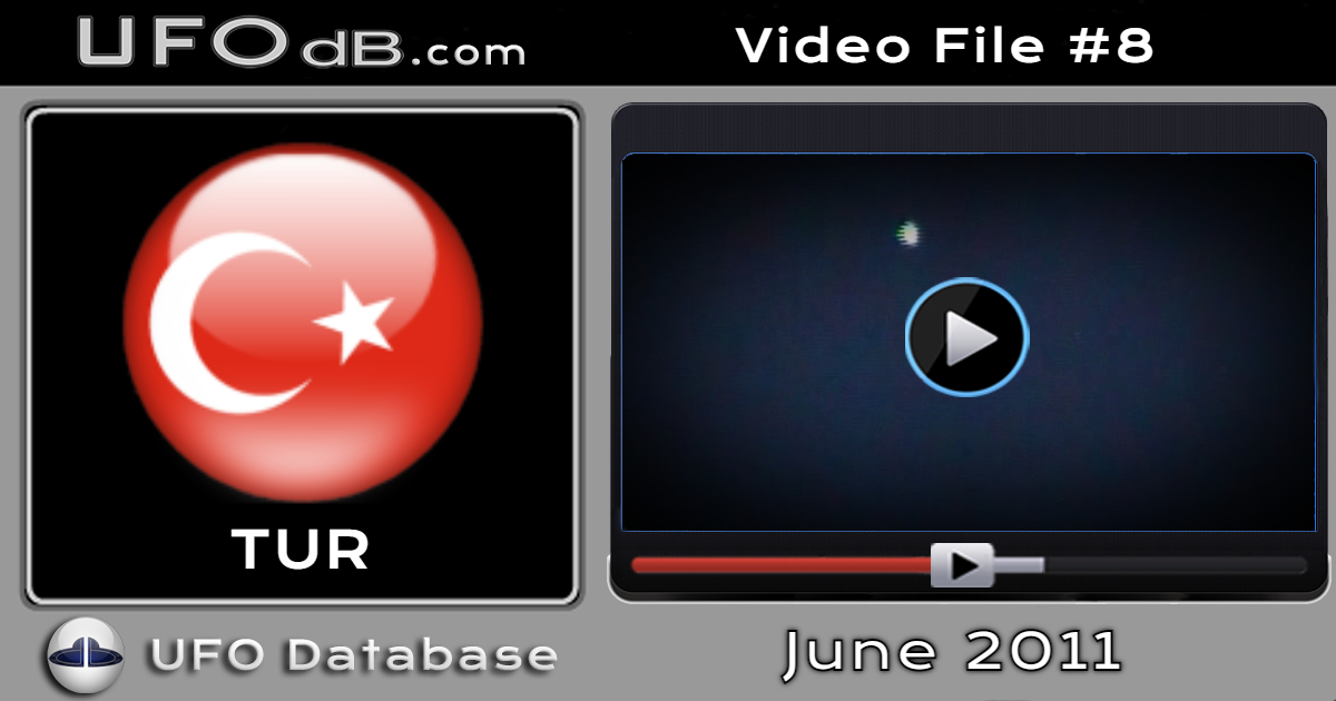 Fluorescent like slow UFO caught on video over Izmir Turkey June 2011