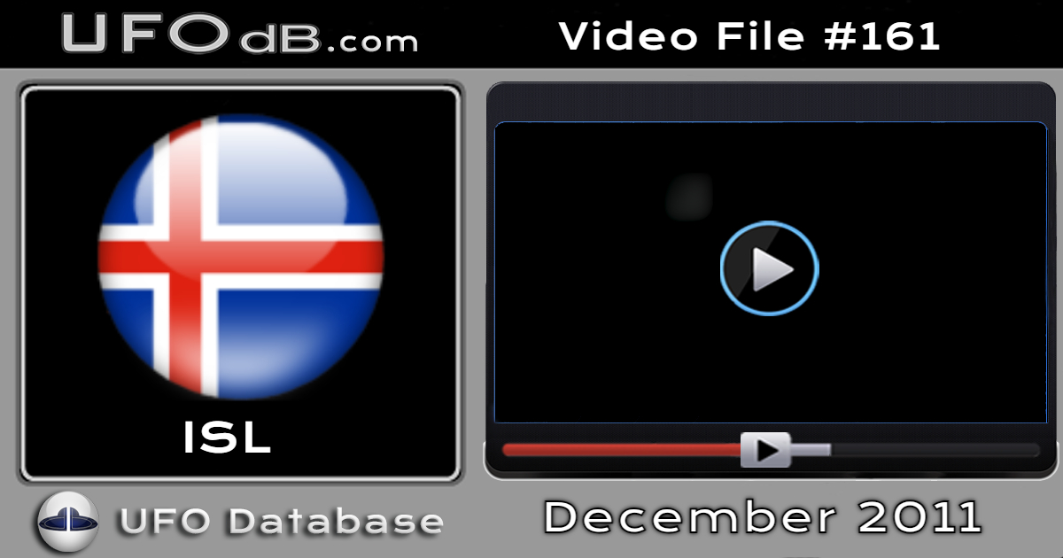 Rare ufo sighting coming from Iceland caught on video on December 2011