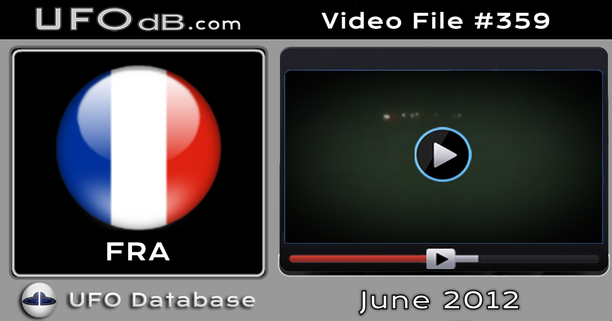 Rotating UFO Saucer over Vichy, France captured on video in June 2012