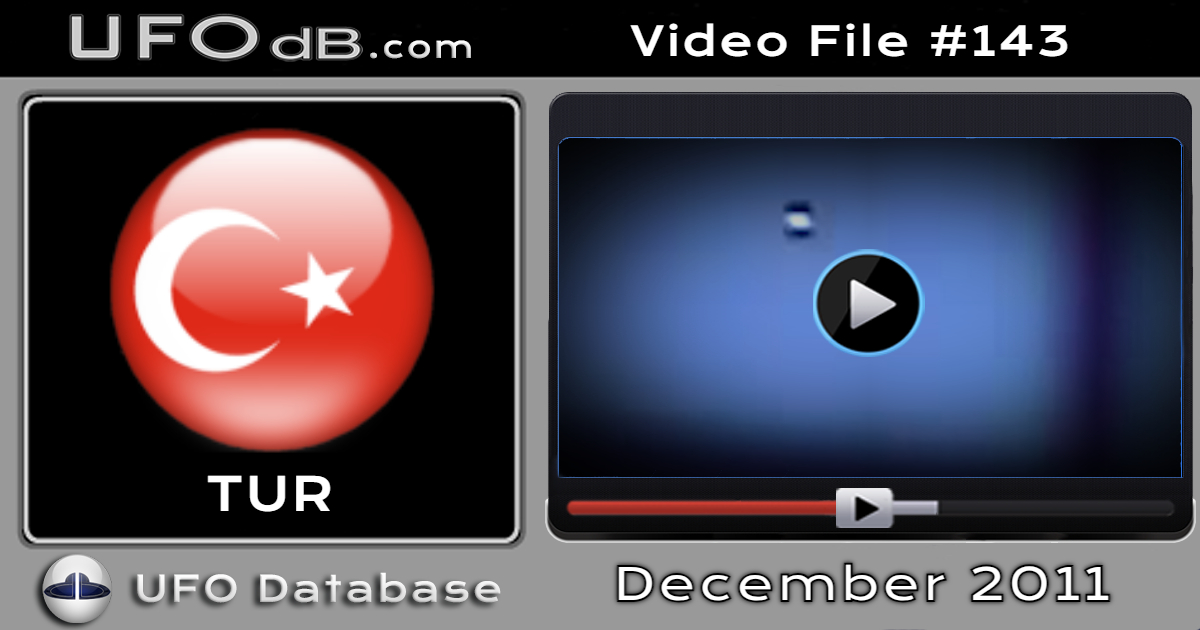 Spinning UFO sighting caught on video over Turkey on December 28 2011