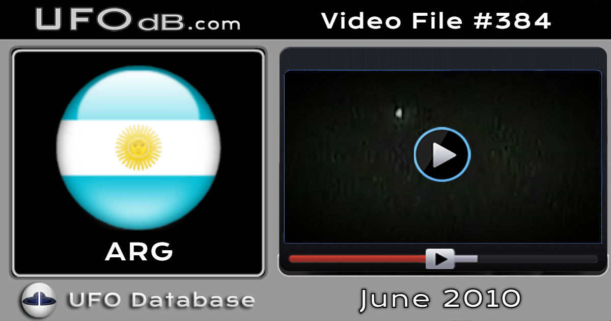 UFO seen going up and down at night over Buenos Aires, Argentina 2010