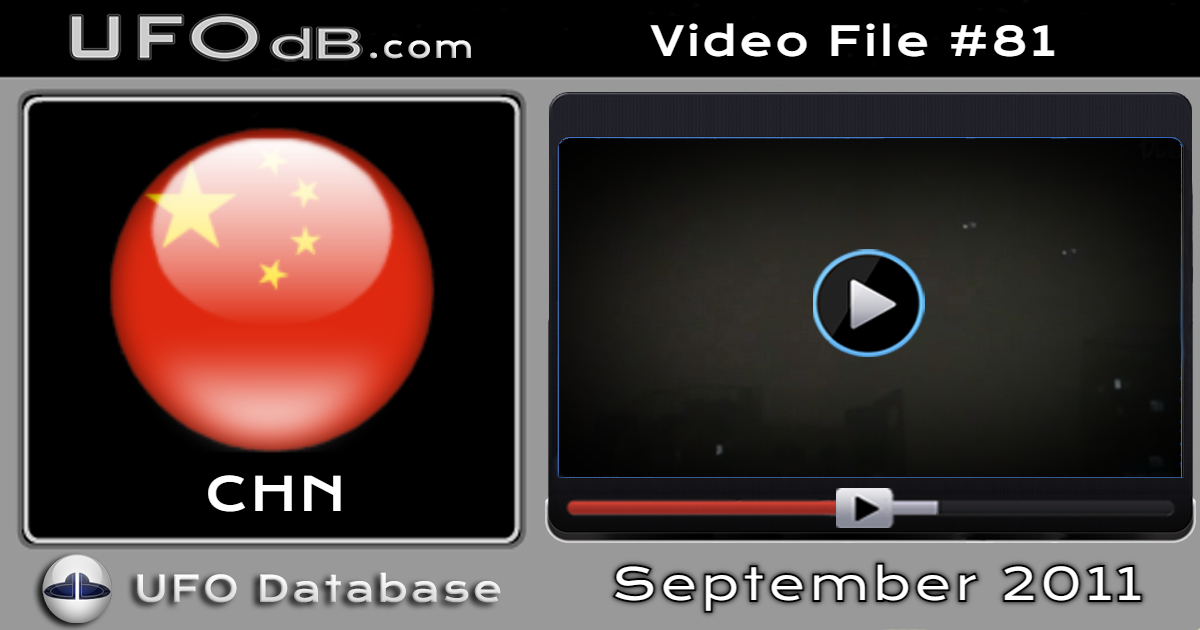 Very good UFO video showing two UFOs moving over Beijing, China - 2011