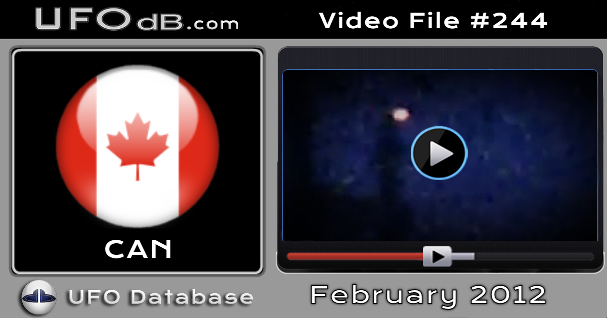 White ball UFO What is that ? - UFO video Stoneham Quebec Canada 2012