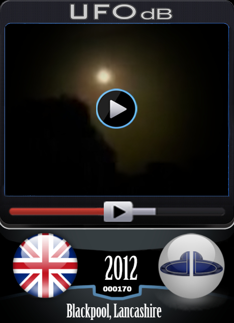 Astonishing UFO video showing UFO coming out behind tree in Lancashire UFO CARD Number 170