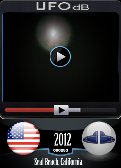 Bright Glowing Orb over Naval Weapons station Seal beach, CA - 2012 UFO CARD Number 253