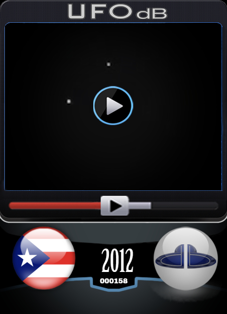 Bunch of bright UFOs caught on video over Puerto Rico in Jamuary 2012 UFO CARD Number 158