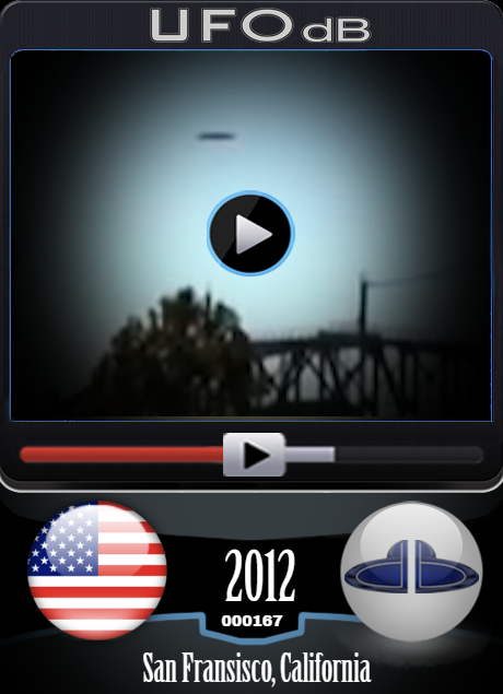 Coin shaped UFO caught on video in San Fransisco, California in 2012 UFO CARD Number 167