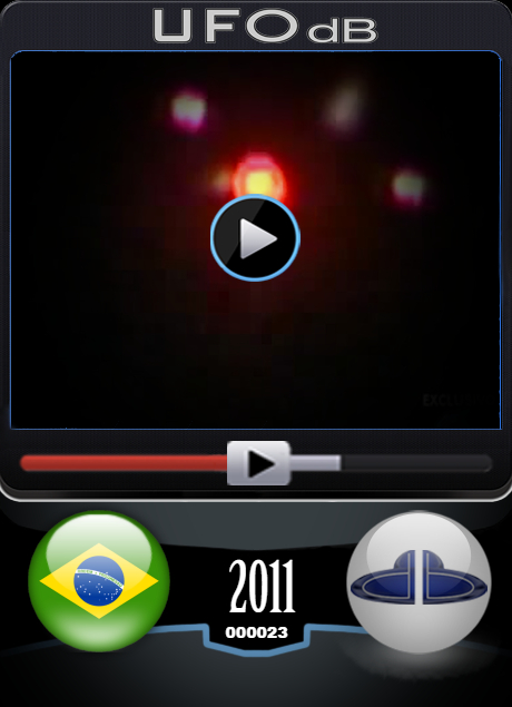 Colorful flashing UFO caught on Video by Brazilian TV journalists 2011 UFO CARD Number 23