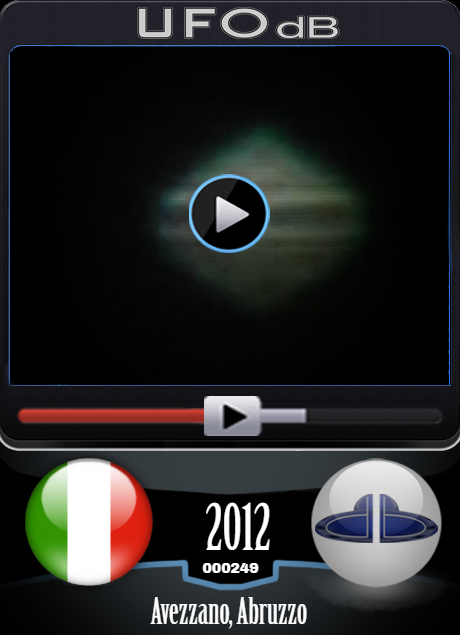 Colorful sphere UFO in Abruzzo, Italy caught on video - Avezzano 2012 UFO CARD Number 249