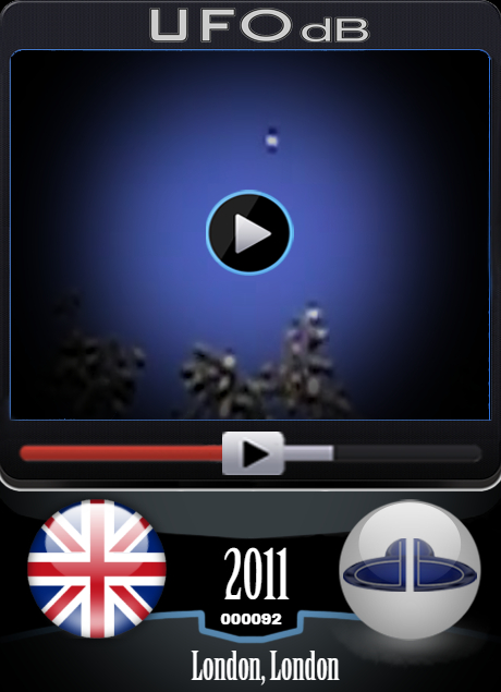 Cylindrical probe UFO sighting caught on video - Tottenham, London UK UFO CARD Number 92