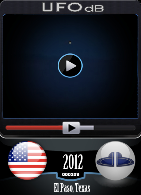 Fast speed video shows saucer UFO hovering over El Paso, Texas 2012 UFO CARD Number 209