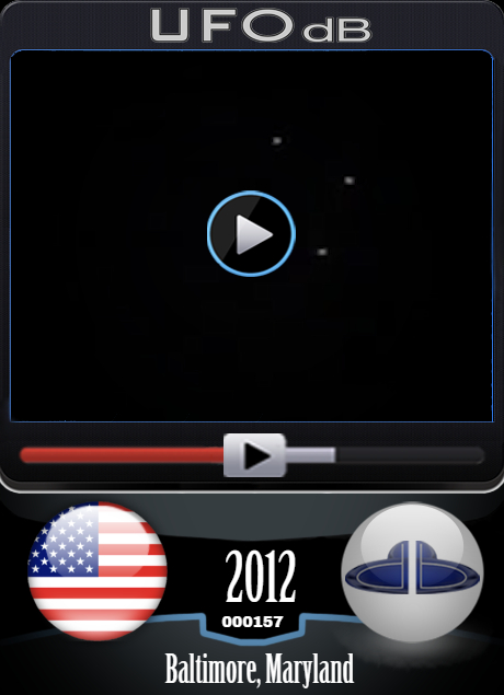 Fleet of UFOs caught on video passing over Baltimore Maryland in 2012 UFO CARD Number 157
