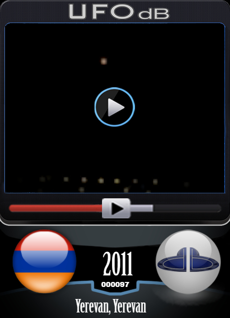 Fleet of bright UFOs caught on video passing over Yerevan in Armenia UFO CARD Number 97