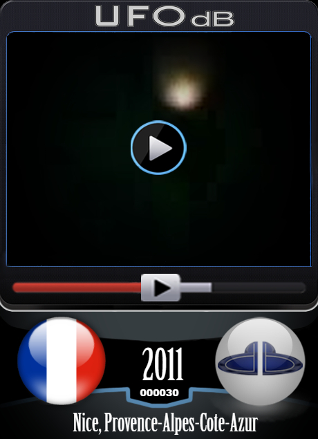 Glowing UFOs near the Nice Observatory caught on Video | France 2011 UFO CARD Number 30